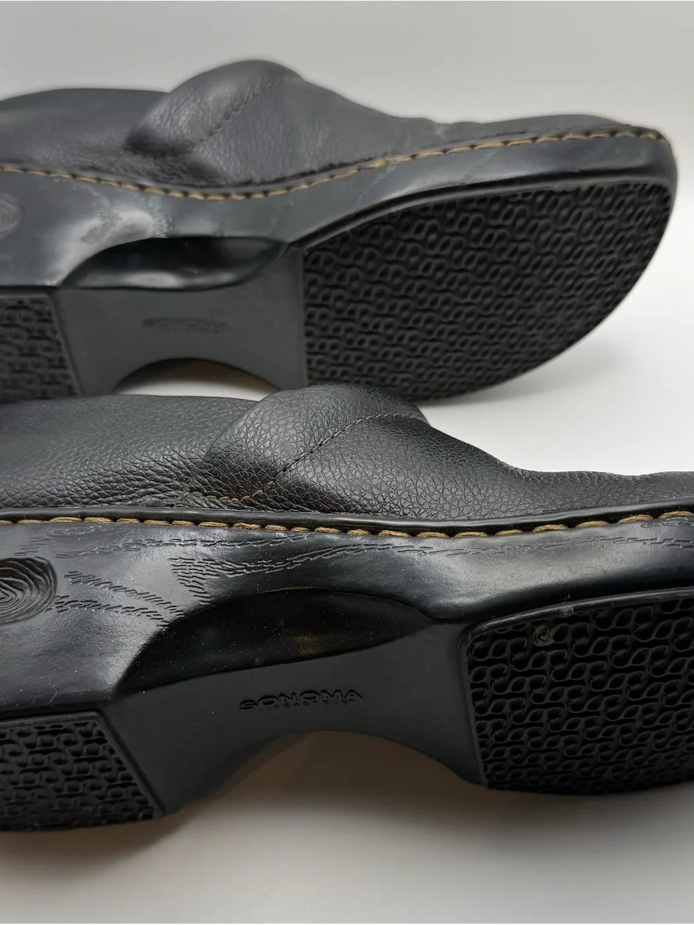 Black Leather Slip-On Women’s Work Shoe